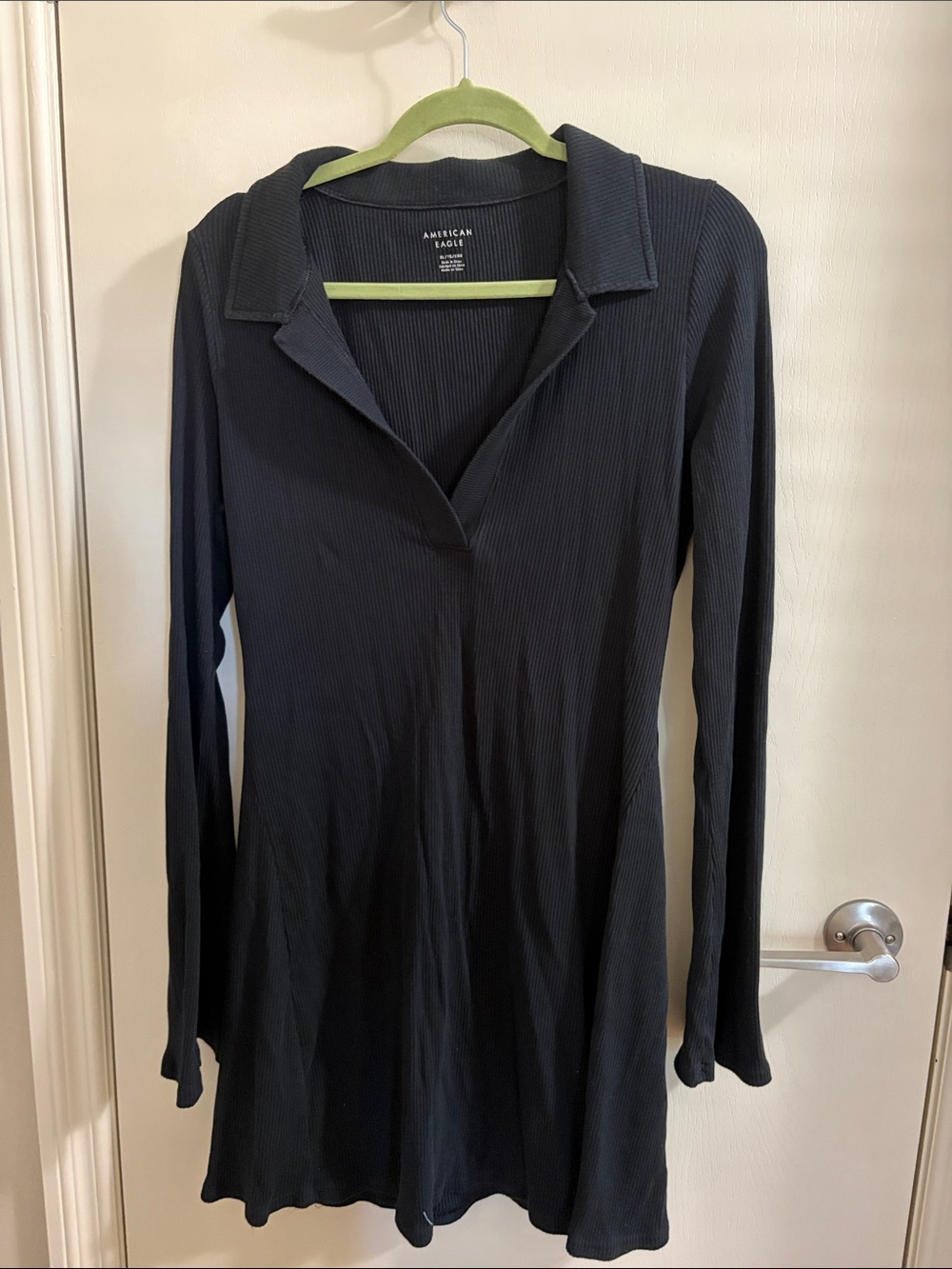 American Eagle Outfitters Black Ribbed Dress